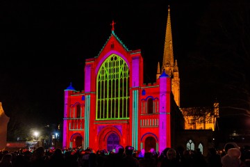 Love Light Norwich February 2020 projection Norwich Cathedral 5